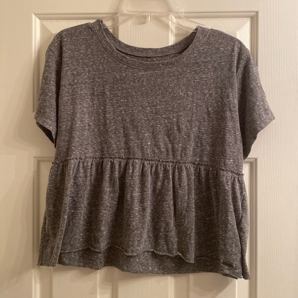 Hollister grey peplum shirt
